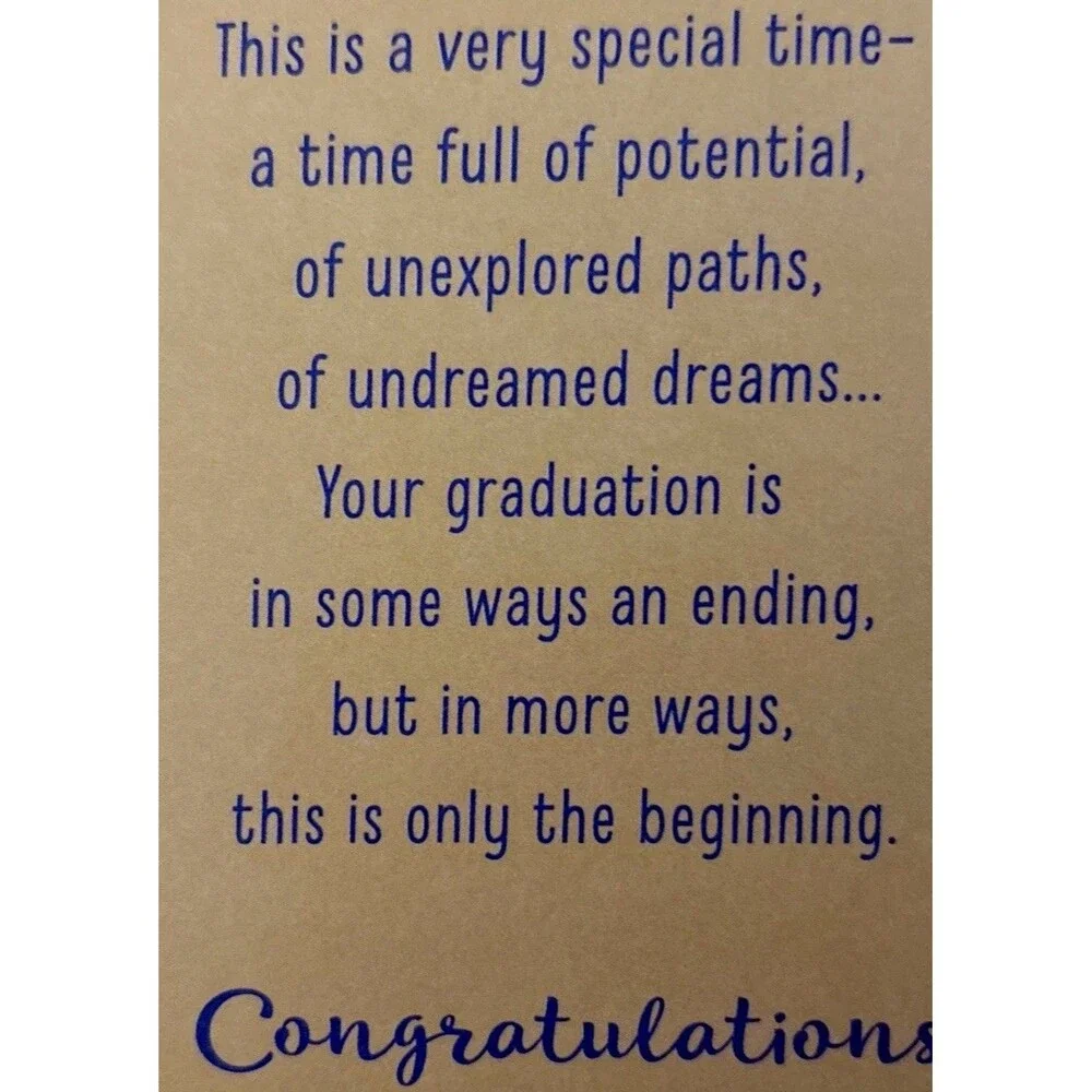 Hallmark Happy Graduation Card HIGH SCHOOL Family Friend Road Journey